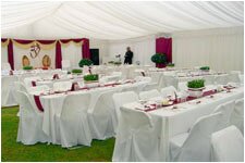 Wedding reception marquee